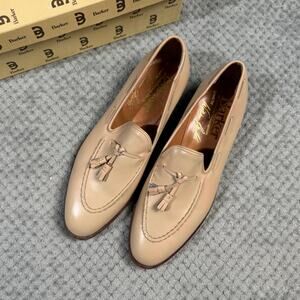 Barker of Earls Barton Cream Calf Leather Loafer Dress Shoe Made in England NWOT